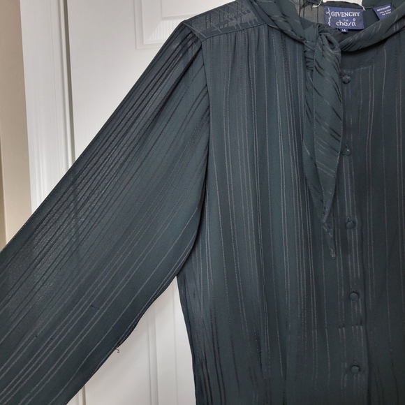 Givenchy for Chesa from Saks Fifth Avenue Vintage Women's Sz 14 Black Blouse - Picture 2 of 15